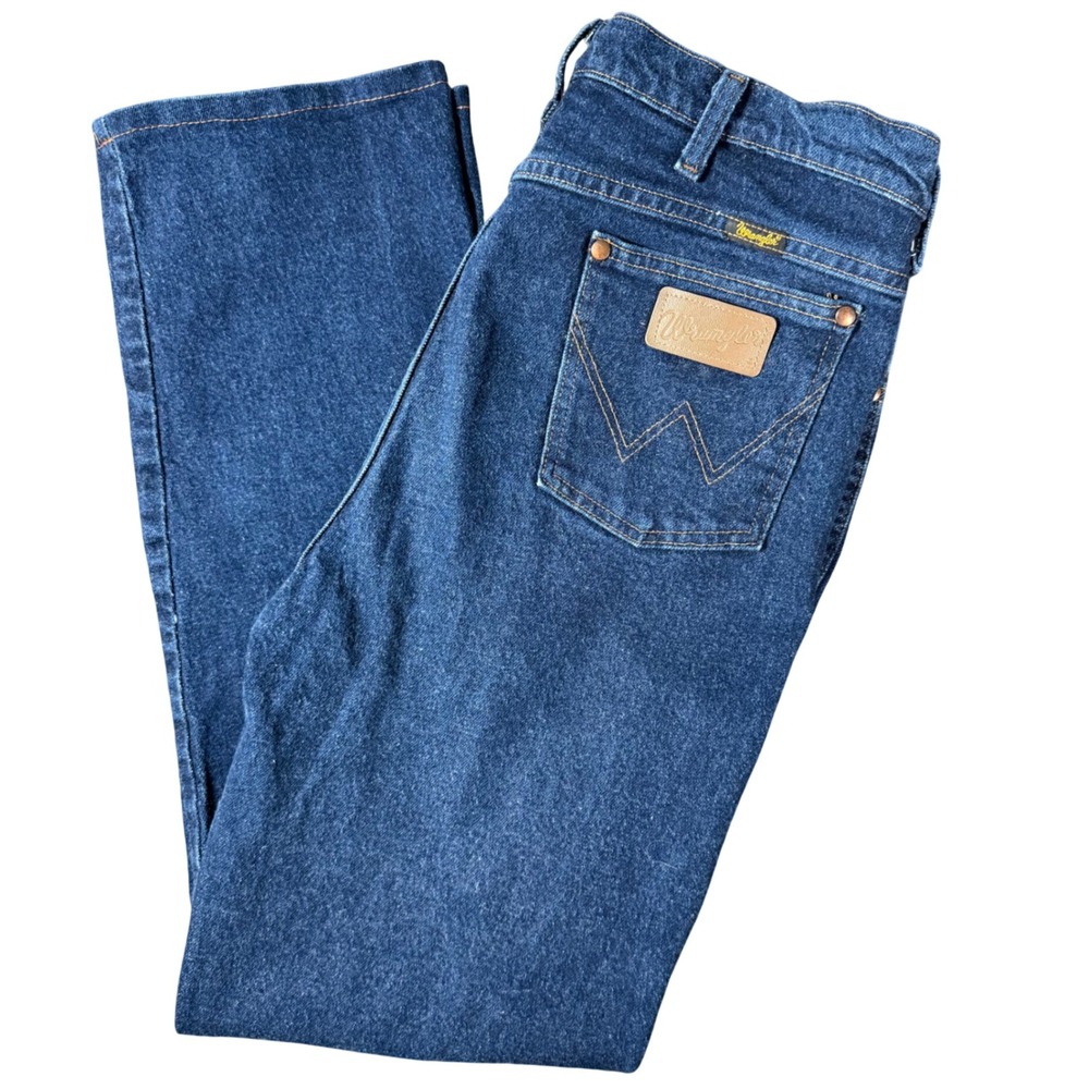 Wrangler 937STR Straight Leg Jeans Mens 36x34 Blue Dark Wash Stretch Denim